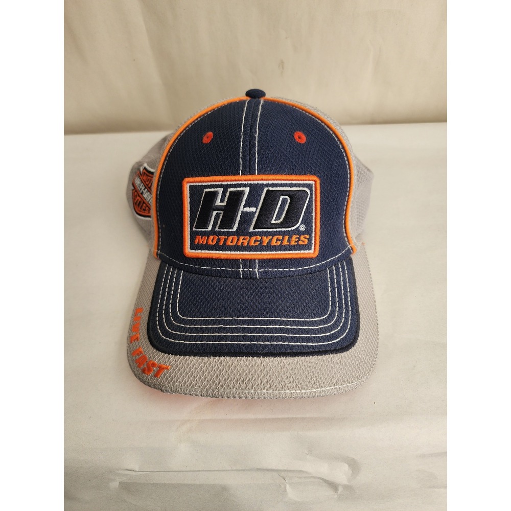 Harley-Davidson Hat Gray Navy Blue Live Fast Eagle Rock Pocatello Idaho Cap